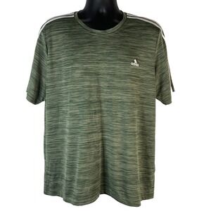 Adidas Shirt Men's XL Green Primegreen Aeroready Active‎ 3 Stripes Athletic Logo